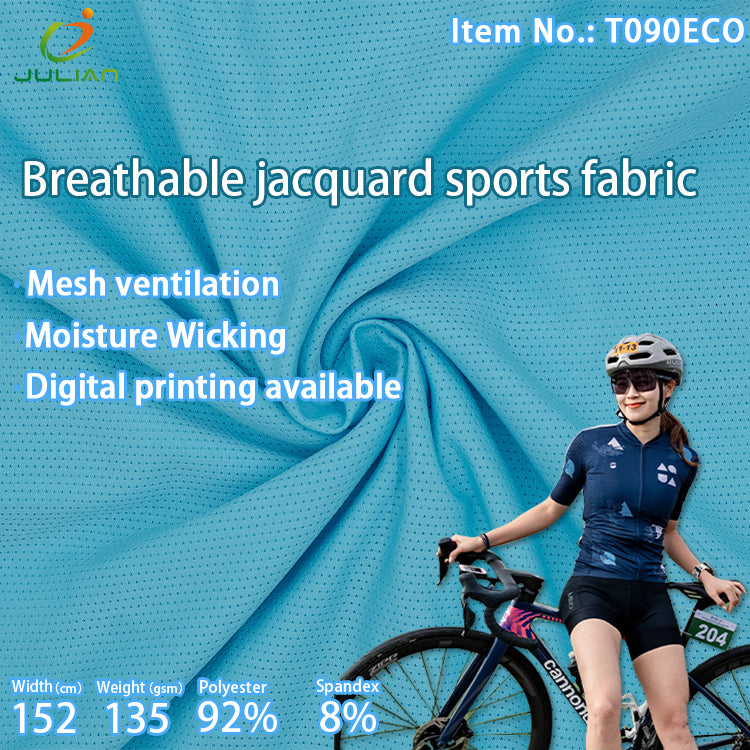 92%polyeater 8%spandex breathable jcaquard sports cycling fabrics