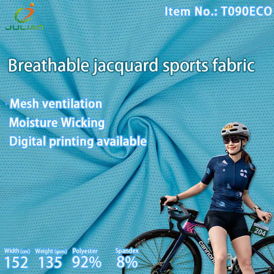 92%polyeater 8%spandex breathable jcaquard sports cycling fabrics