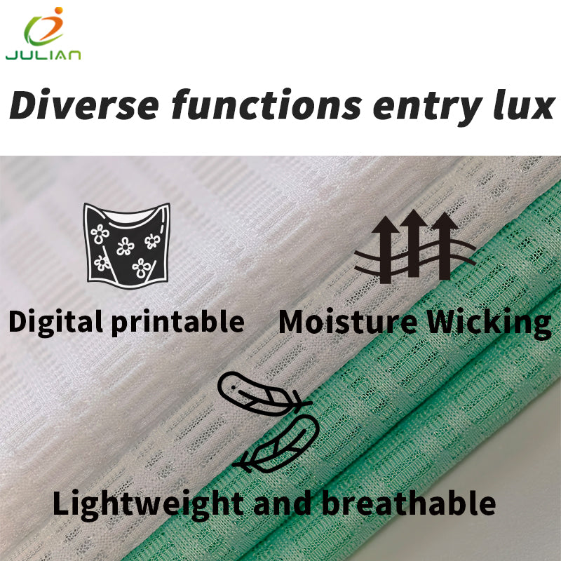 Wholesale Jacquard Knit Transparent Stretch Net Mesh Fabric for Running Sports Polyester Suppliers T-shirt Cycling Jersey Fabric