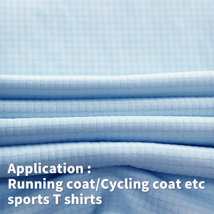 100% polyester fabric t shirt textile fabrics interlock knit Cycling jersey for sports 4 way stretch running t shirt fabric