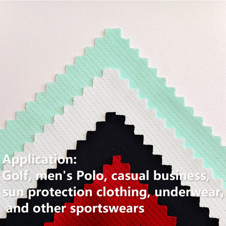 90% Nylon 10% spandex cool and breathable skin friendly comfort moisture-wicking vertical drape effect golf men's polo shirt fabrics