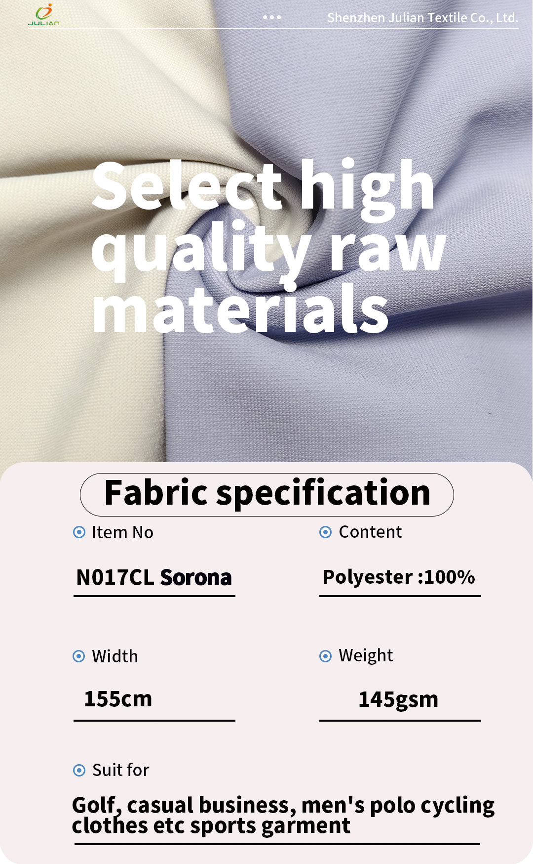 Cycling and other sportswear fabric Sorona original cool yarn moisture-wicking and breathability high strength Golf cloth fabric