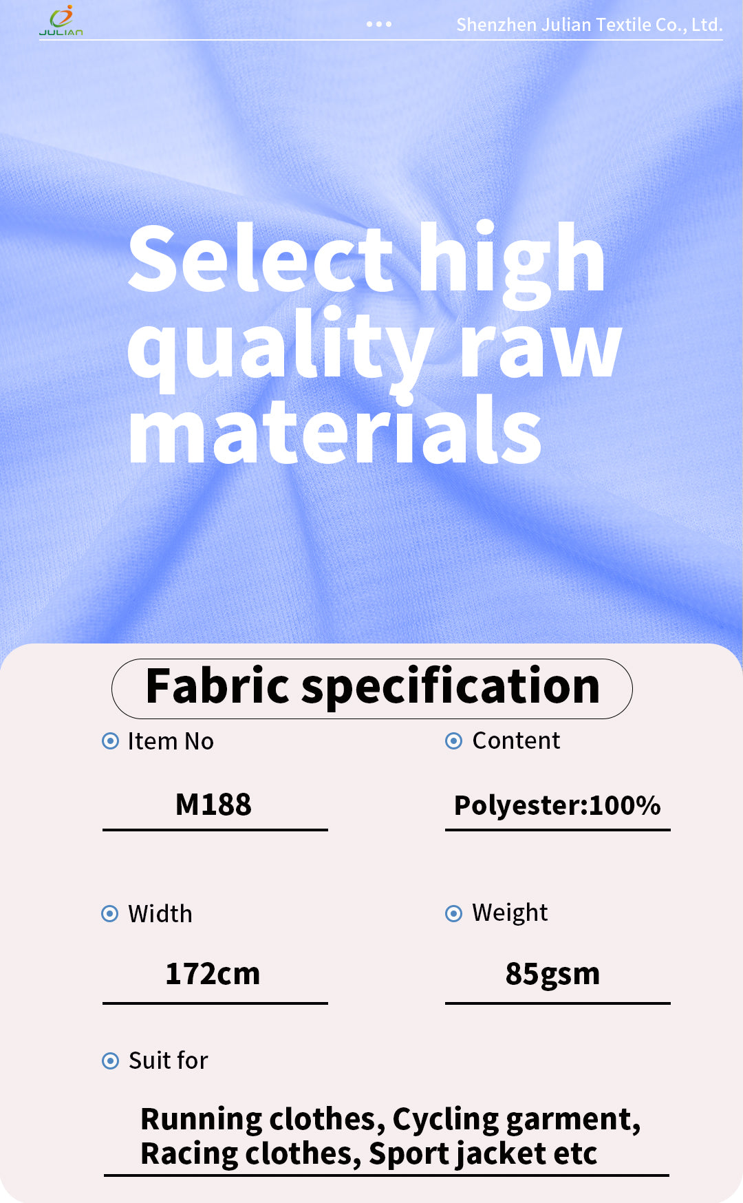 Cycling Jersey Sports Fabric Running for Sportwear Lightweight Stretch Quick Dry Fabrics Racing Jacket 100% Polyester Fabric