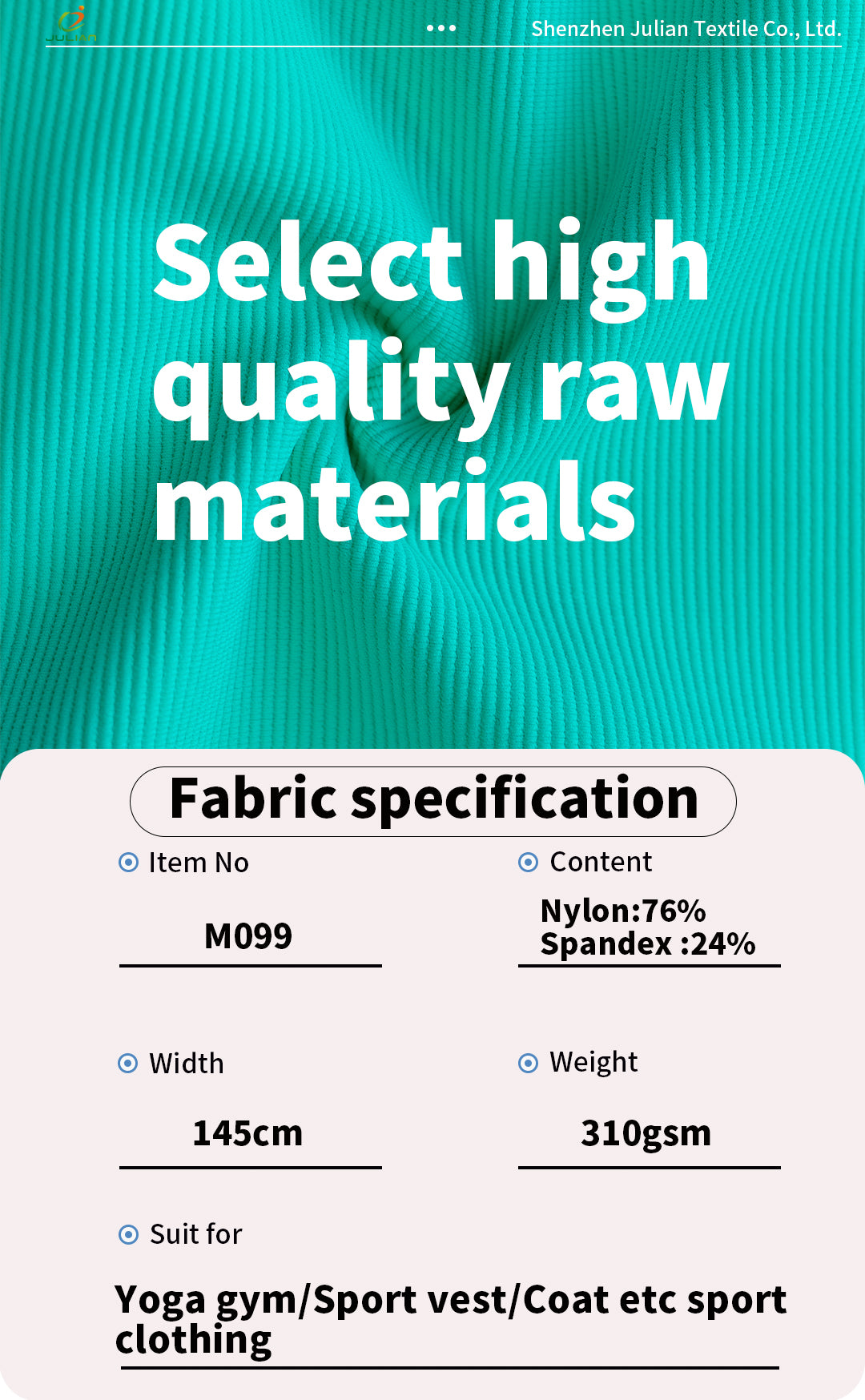 Yoga Fabric for Women Shenzhen Supplier Nylon Spandex Soft Stretchy Sports Fabrics for Making Clothes Jacquard Yoga Fabric