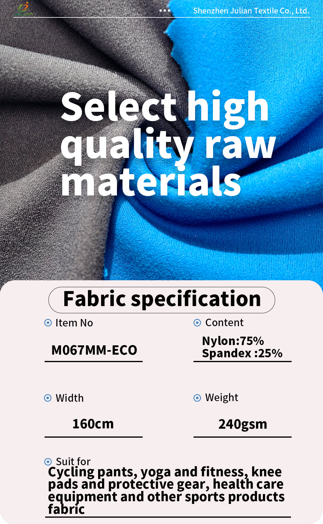 Highly Elastic Yoga Fabric RecycledWear-resistant Fitness Eco-friendly Health Care Double Side Brushed Cycling Pants Fabric