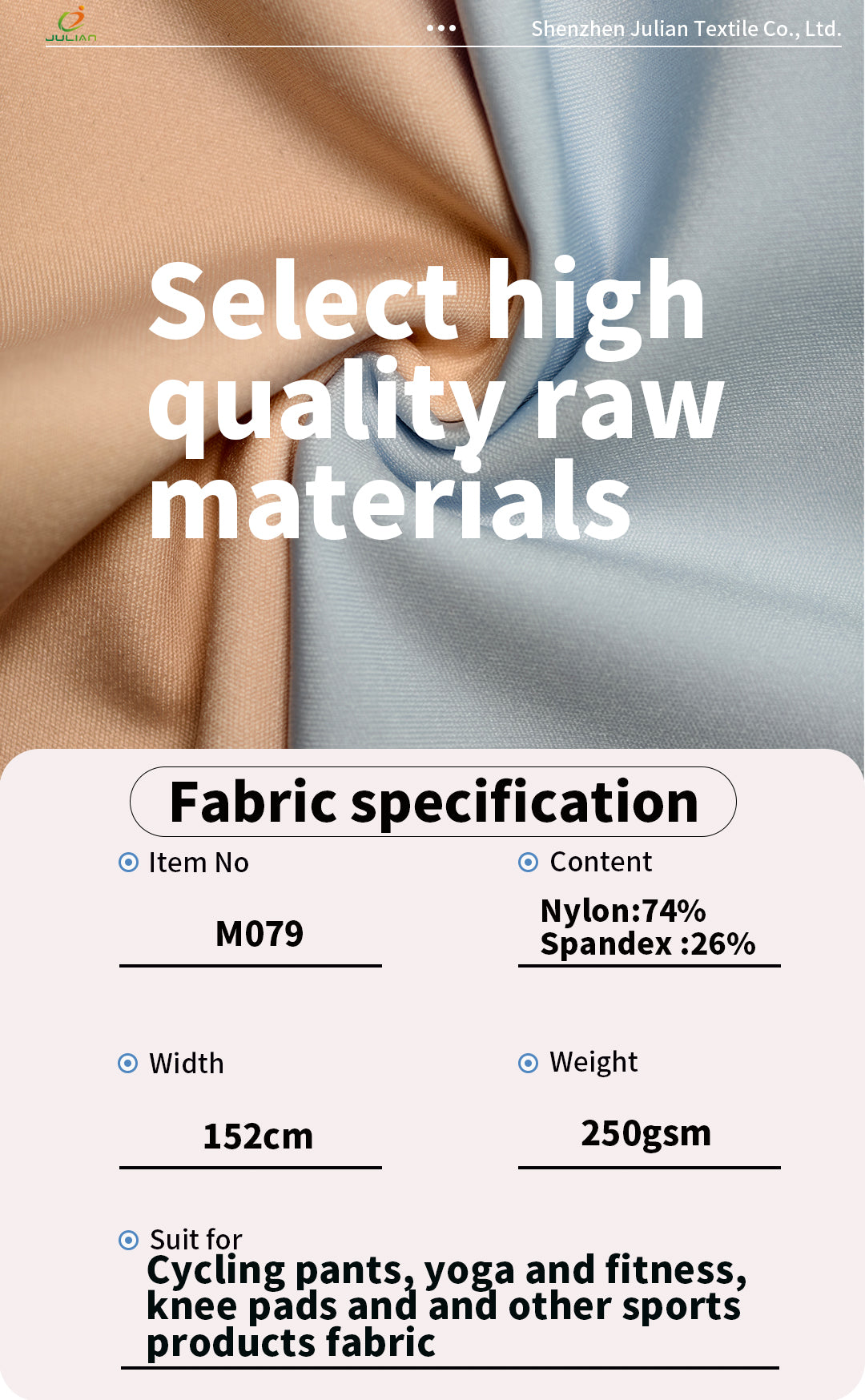 Sports Products Fabric High Elasticity Breathable and Comfortable Wear-resistant Cycling Pants Yoga and Fitness Knit Fabric